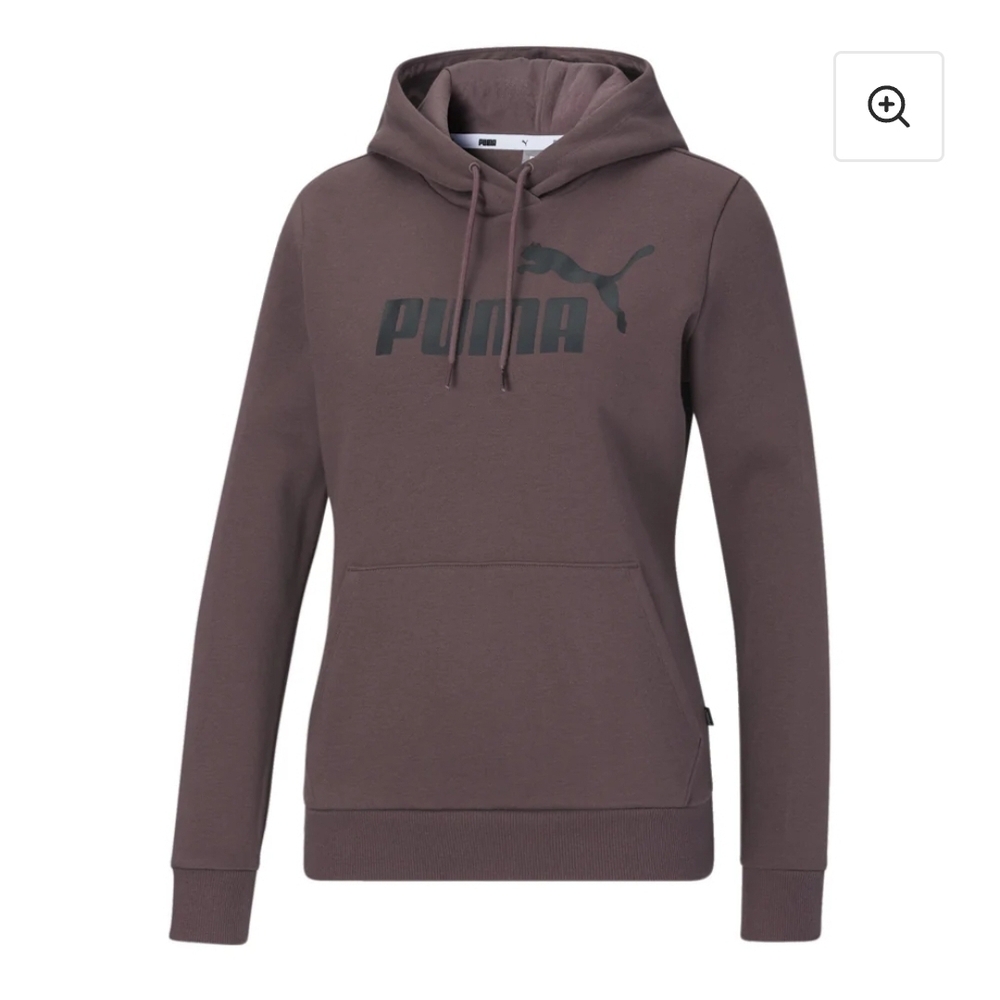 PUMA Women's Brown Hoodie PUMA | WomensEssentials Logo Pullover Hoodie L